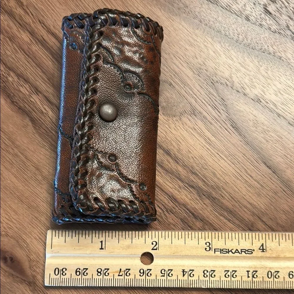 Vintage Hand Tooled Key Chain Holder Whip Stitched